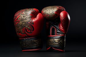 What is the average weight of official boxing gloves?